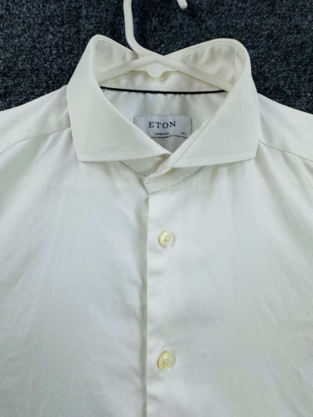 Eton Twill Cotton Men Super Slim 16.5 White Long Sleeve Elegant Work Shirt